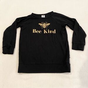 Little & Lively 5-6yr Bee Kind Top Pullover Sweater Black Girls Boys Fall